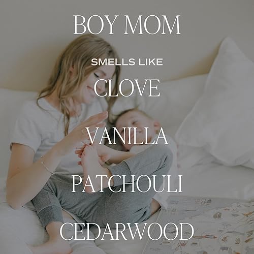 Miniatura 3 de Sweet Water Decor Boy Mom Candle - Patchouli, Clove Leaf, Nutmeg, & Lavender Scented Candle - 9oz Clear Jar with 40 Hour Burn Time, Made in USA -