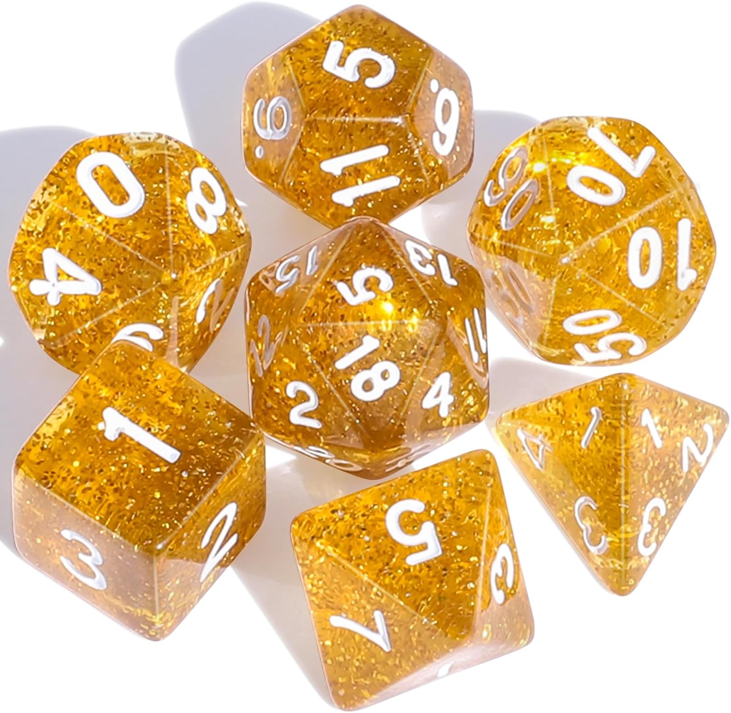 CiaraQ DND Polyhedral Dice Set with a Black Dice Bag for D&D RPG MTG Role Playing Table Games