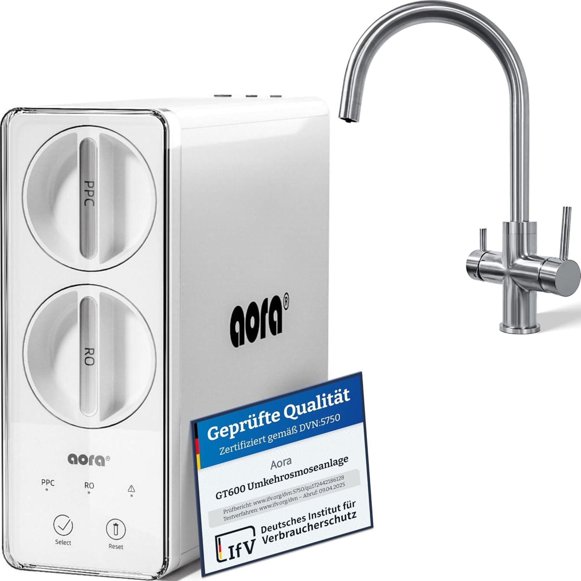Brio Aquus TROE600COL Filtro Acqua Osmosi Inversa Senza Serbatoio – 600 Galloni Al Giorno, Rubinetto Smart Con TDS, Rapporto 1,5:1, Nero