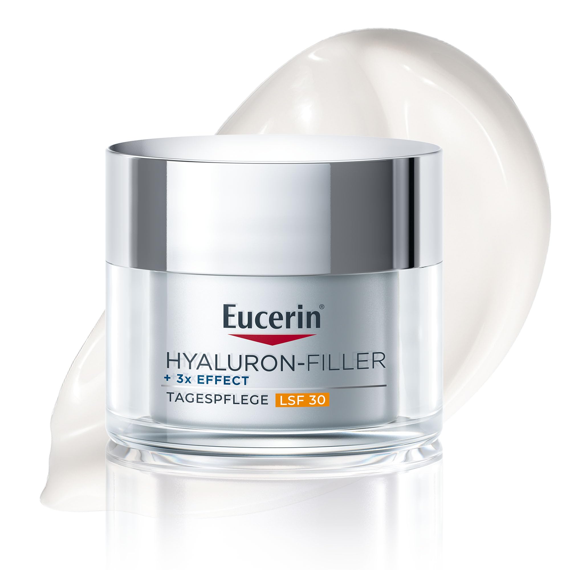 Eucerin Hyaluron-Filler Tagespflege + 3x Effect LSF 30 50ml, Anti Aging Tagescreme mildert Falten und strafft die Haut, feuchtigkeitsspendende Gesichtscreme mit Hyaluronsäure