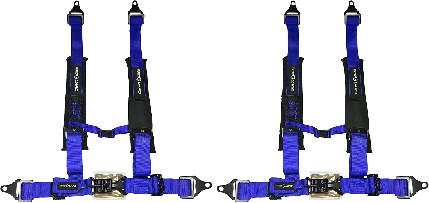 PROGUARD Blue 4 Point Harness 2" Straps Universal UTV Off-Road Harness (Two Pack)