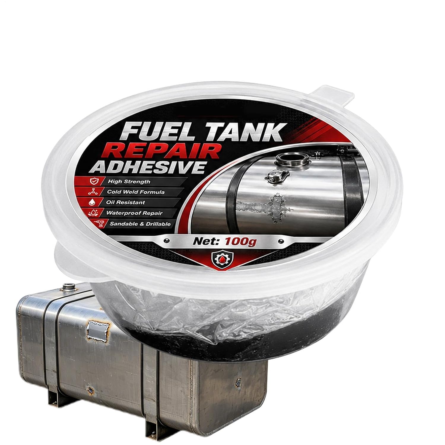 Motorcycle Gas Tank Sealer - 100g Strong Adhesion Truck Sealant | Gas & Water Tank Repair Adhesive,for Truck Car Solar Heaters Easy Dly Fix Small Holes Cracks Split Seams