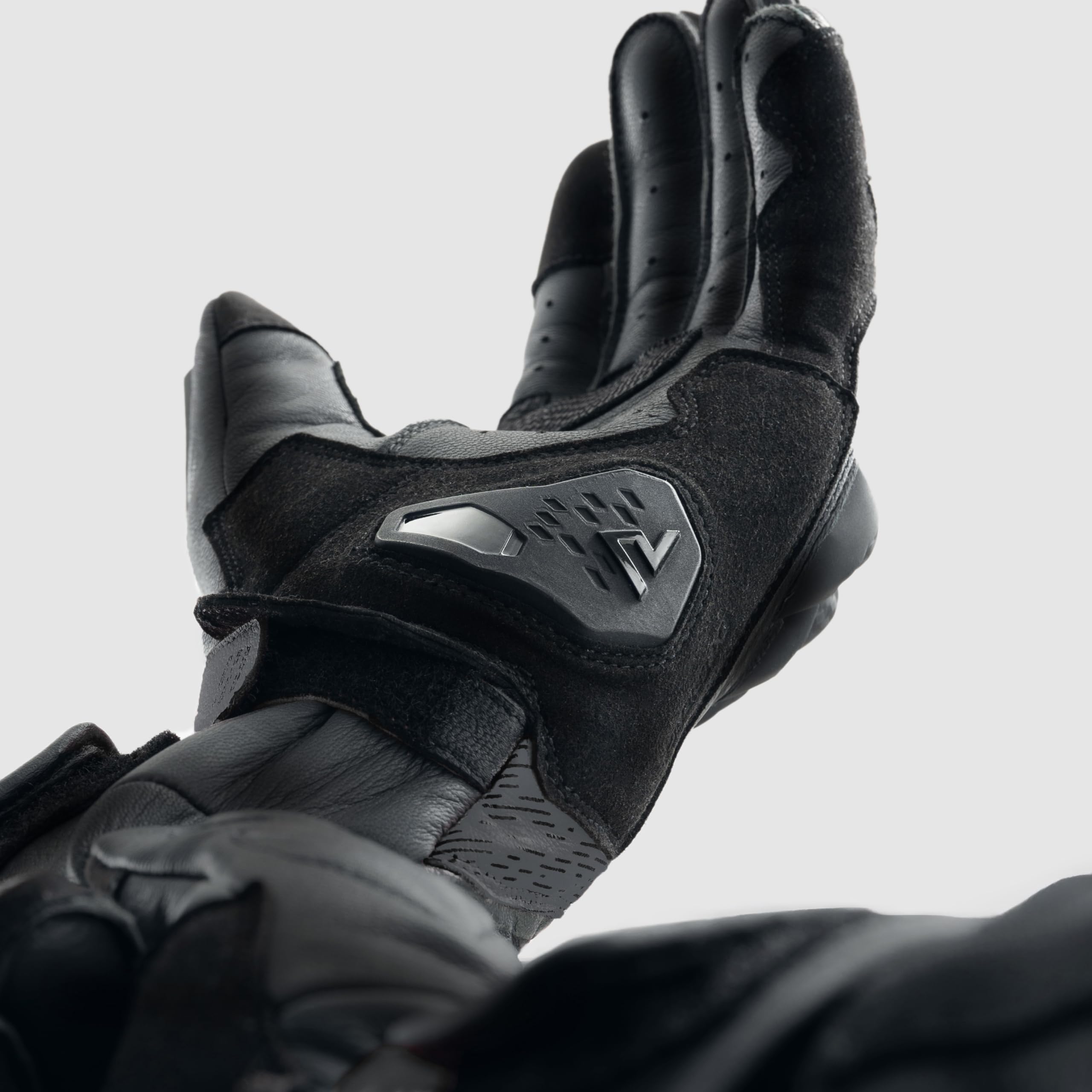 REBELHORN Viper Motorradhandschuhe Herren | Leder | Knöchelprotektoren | Schieber an der Unterseite der Hand | Perforation für bessere Belüftung | Größen bis 3XL