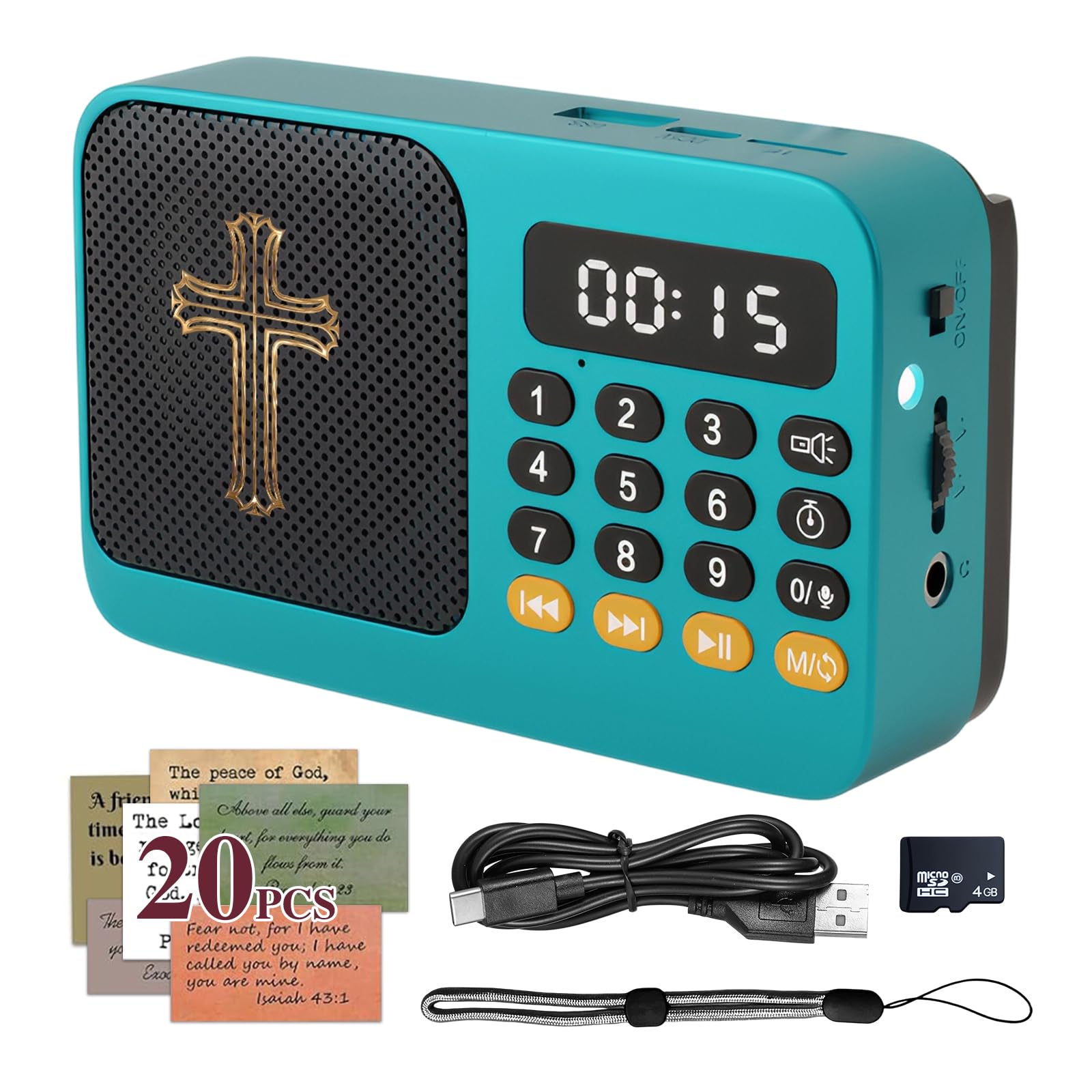 KJV Audio Bible Player, King James Version Electronic Bible, New and Old Testament Talking Audio Bibles for Seniors, Christian Gift for Mother Father Grandma(Light Blue)-picture-21