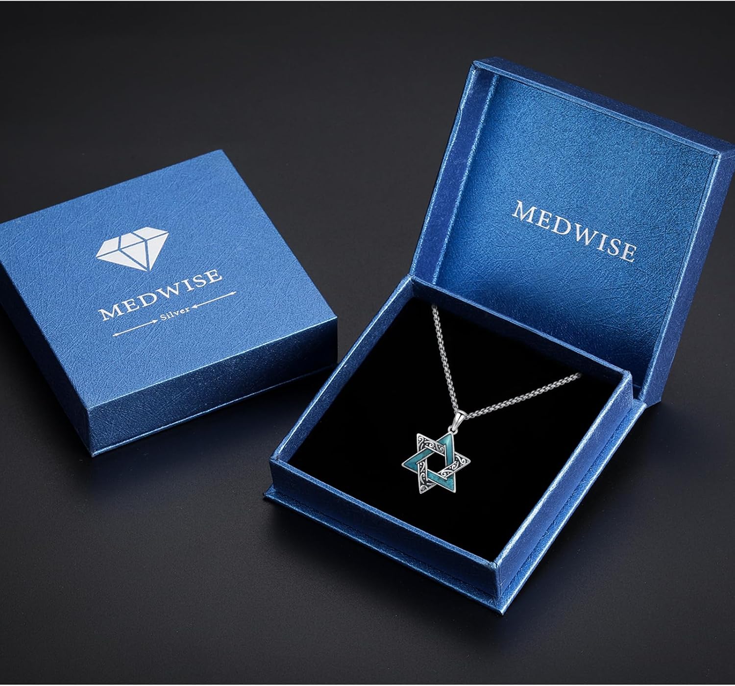 MEDWISE Star of David Necklace 925 Sterling Silver Jewish Star Pendant Jewish Jewelry Gifts for Men Women with Stainless Steel Chain - Image 7