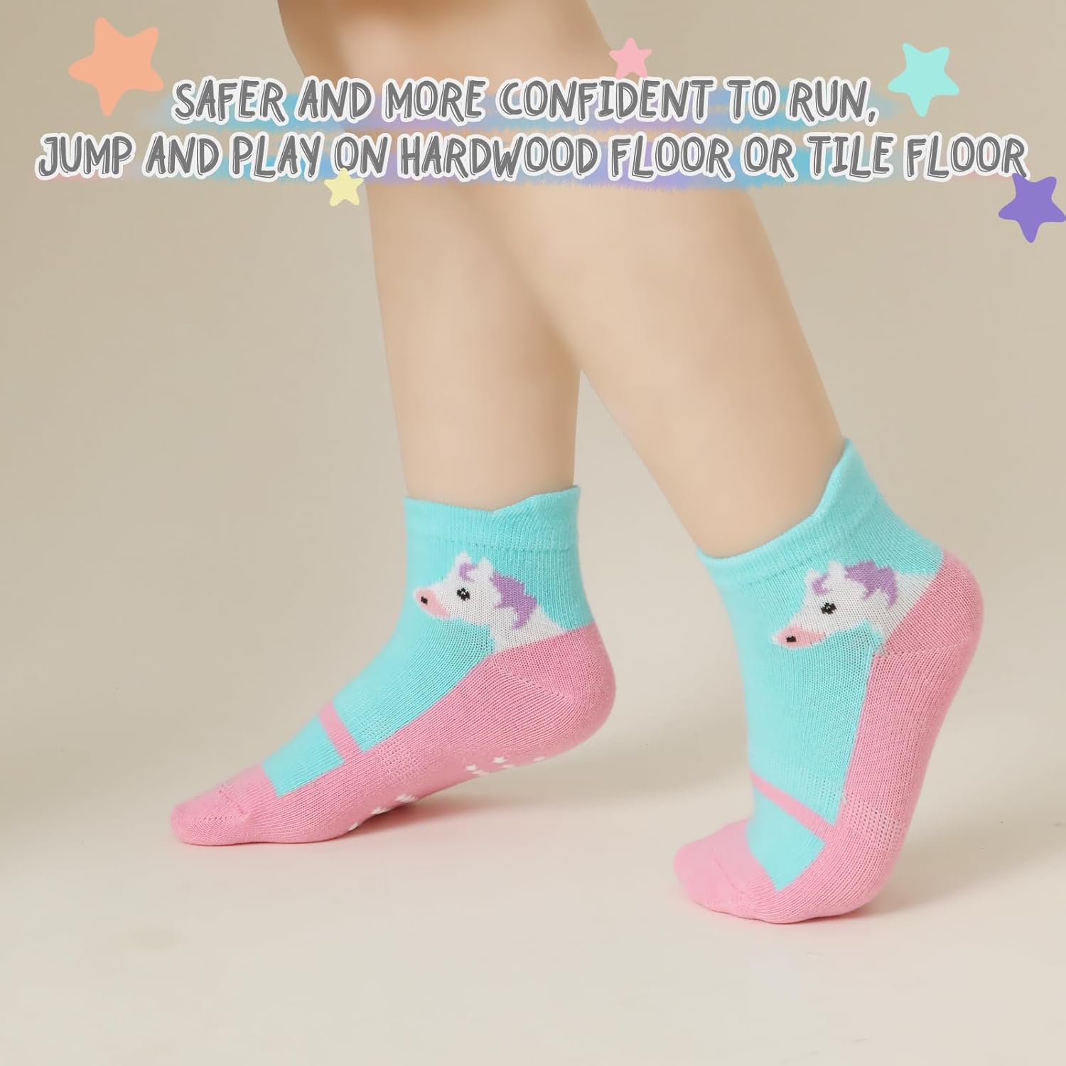 Baby Toddle Socks Grip Non Slip Kids Boys Girls Cotton 12 Pack Ankle Cute Newborn Socks - Image 6