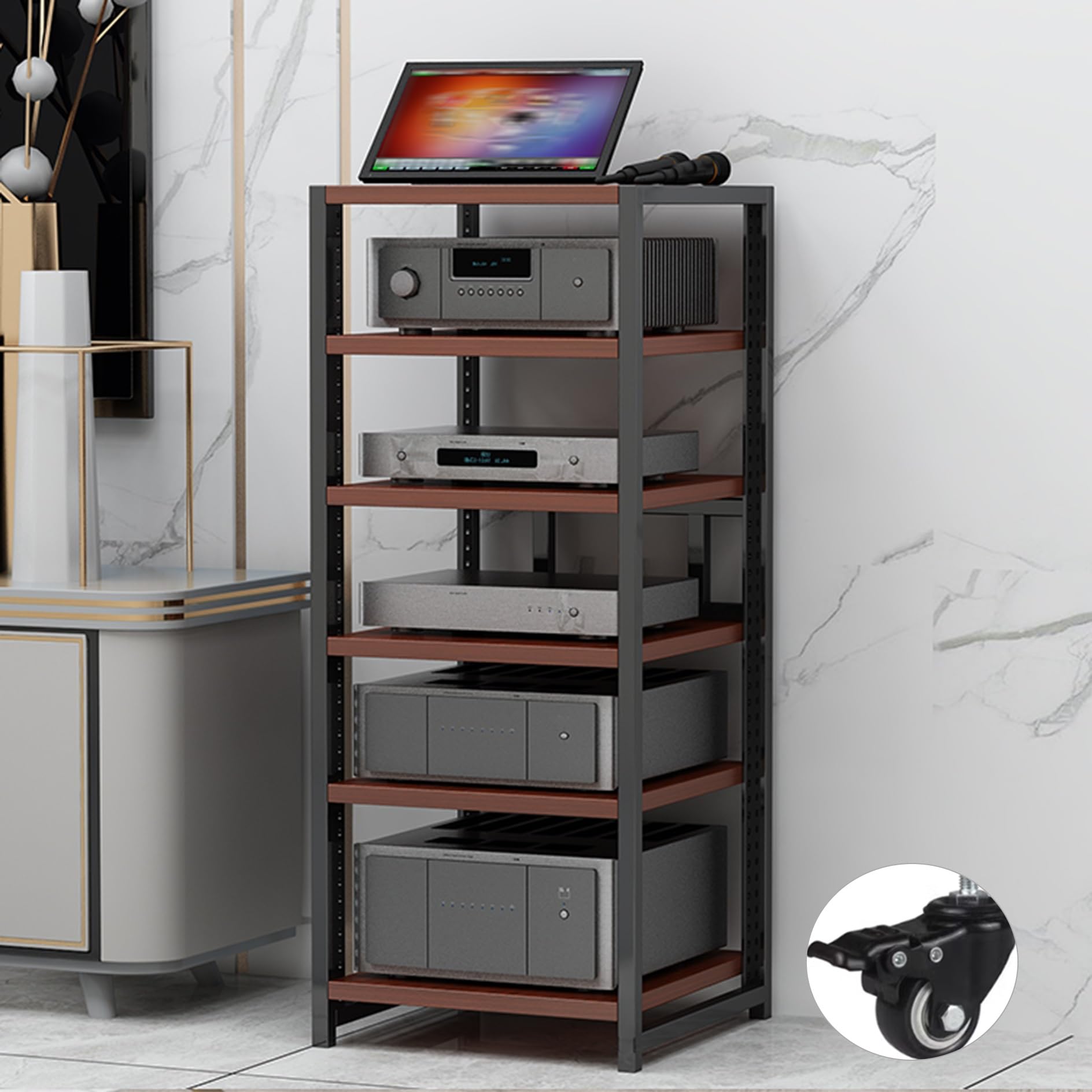 Support d'enceintes et console de jeux à niveaux pour coin salon