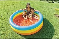 Vista 5 de Poolcandy Piscinas inflables para hasta 3 adultos (piscina inflable de sol azul arcoíris, amarillo y naranja)