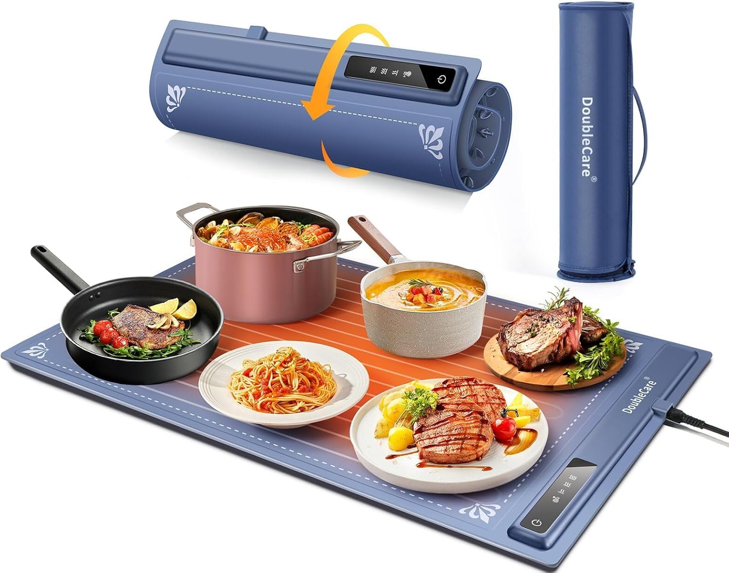 Warming Plate ogrzewacz do potraw, podgrzewacz bufetowy z 3 ustawieniami temperatury, przenośna, szybka mata grzewcza na imprezy, imprezy bufetowe, do restauracji, do codziennego użytku w domu