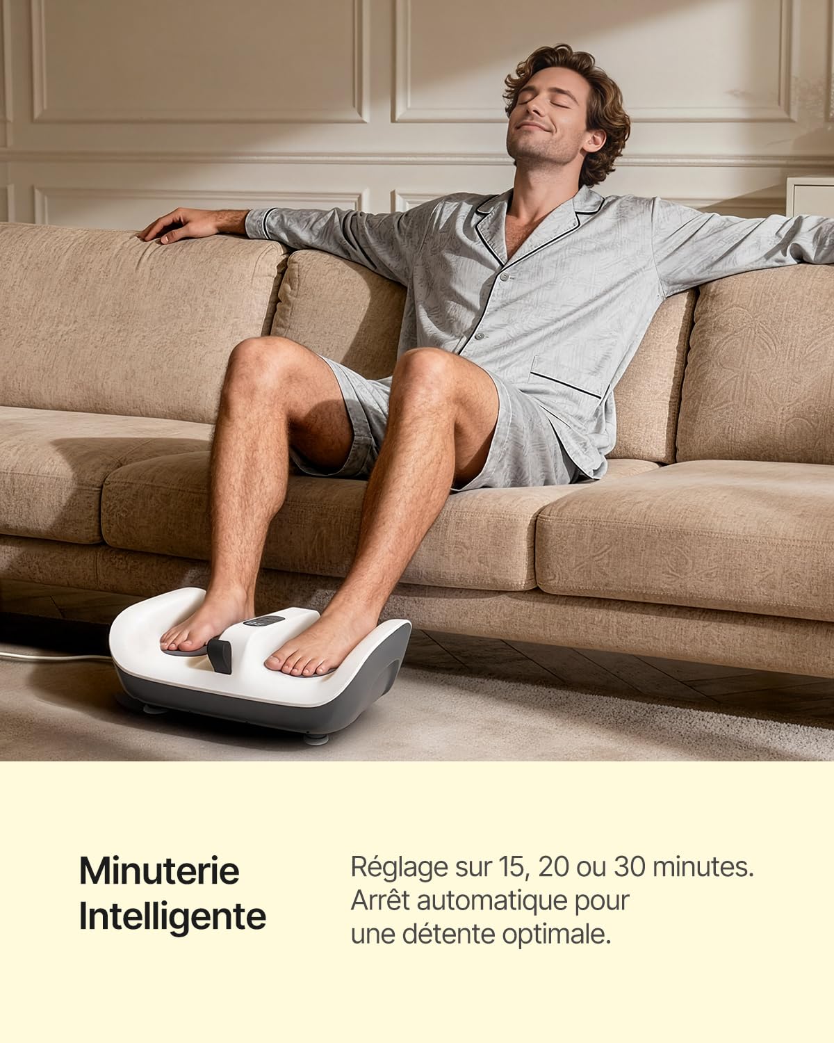 TheNeat Massage Pieds avec Chaleur, Vibration, Shiatsu des Pieds et Mollets, Massage par Pétrissage, Masseur Pied pour la Maison, le Bureau et Comme Cadeau, 2 Vitesses, NeatVibe