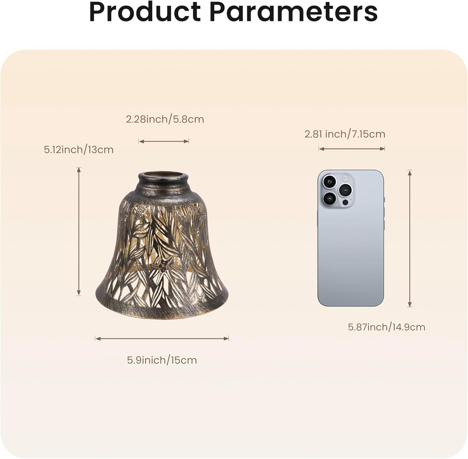 Lampshade, ALUCSET Ceiling Fan Light Covers Set of 4, Metal Replacement Light Globe Shades for Pendant Fixtures, Chandeliers, Wall Sconces, Table Lamps, 2-1/8" Fitter Size, 5-1/8" high x 6" Diameter Starfish image 7 of 7 B0DYDFGLSQ