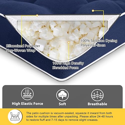 Miniatura 10 de Favoyard Cojines de patio de 19 x 19 pulgadas, para interiores y exteriores, resistentes al agua, para muebles de patio, color sólido por 3 años,