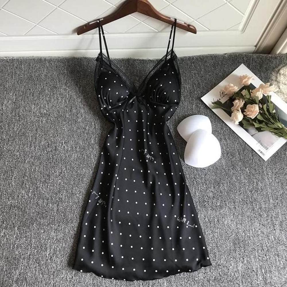 Pigiama a Pois Stampato Rosa Completo Intimo Casual Pigiama Camicia da Notte Morbido Abbigliamento per la casa Rosa El