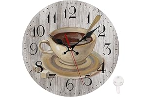 Reloj para Cocina - Reloj de Pared Redonda, Silencioso, No Hace Tictac