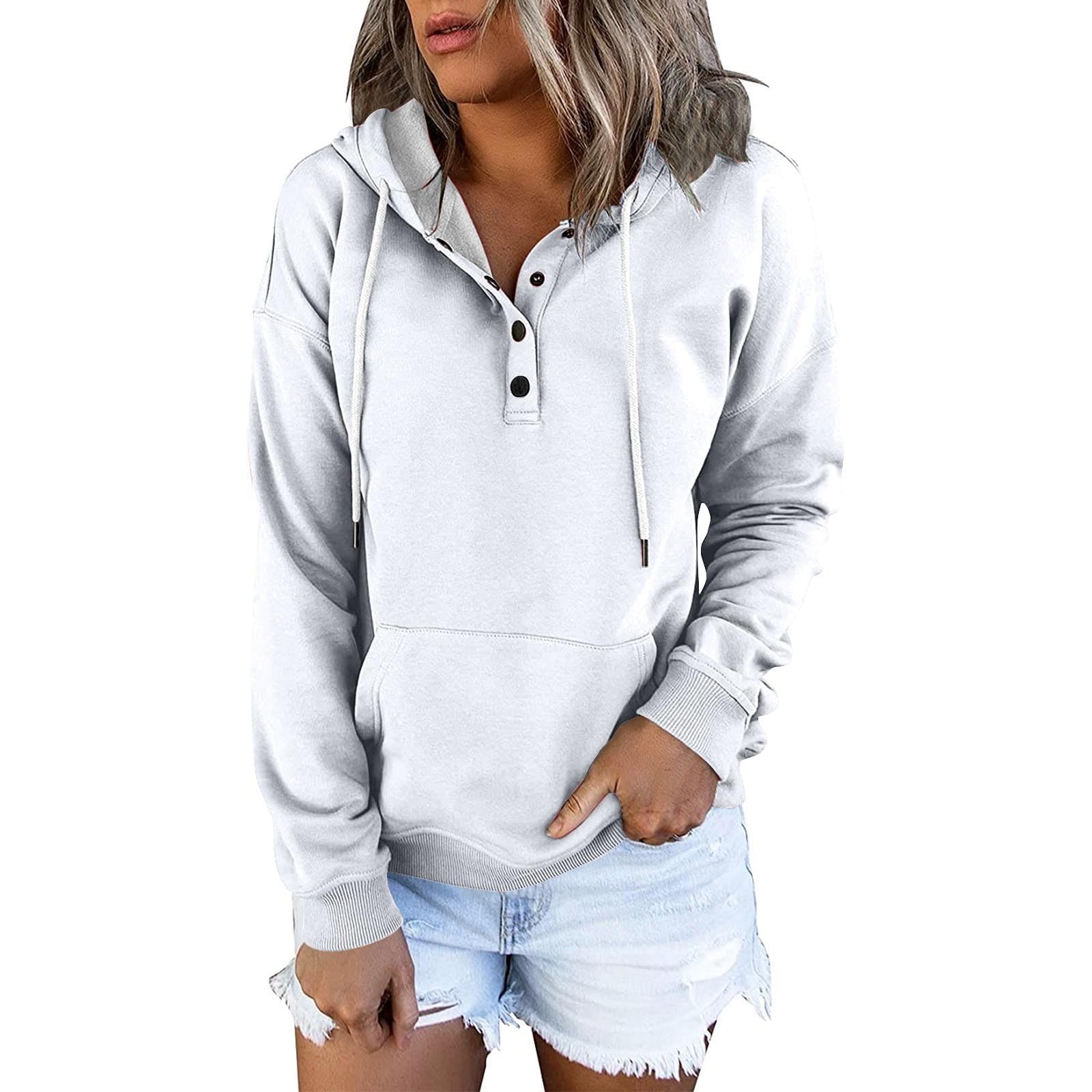 Dressy Casual Hoodies for Women Long Sleeve Pullover Tops Hooded Sweatshirts Fall Fashion Outfits with Pocket