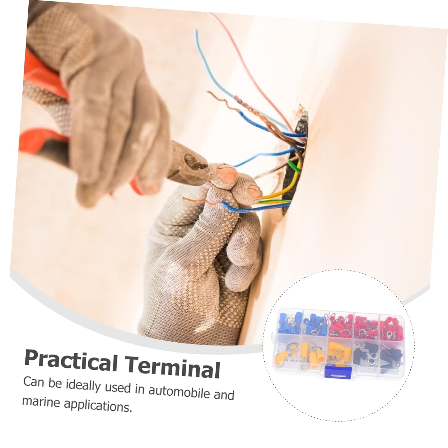 Amosfun 102Pcs Insulated Wire Terminal Kit for Automotive and Applications Color Coded Connectors with Easy Identification Compliant with Electrical Standards