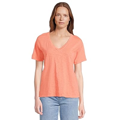 Mod o doc Short Sleeve V Neck Boxy T Shirts Women