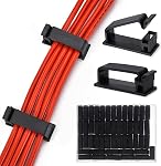 50 Pack Self Adhesive Cable Management Clips,Cable Organizers Wire Clips Cord Holder for PC Laptop Ethernet Cable Desktop Home Office(1.52’’ x 0.59’’ x 0.57’’, Black)