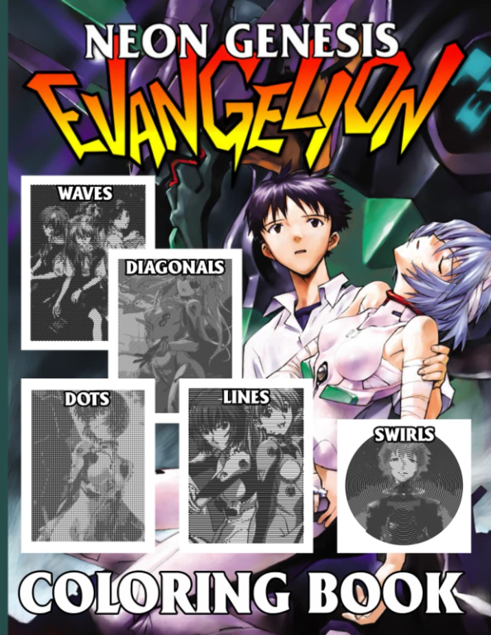 Neon Dots Lines Waves Swirls Diagonals Coloring Book: 8.5" X 11" A Small Genesis Spiro Graphic Books For Kids And Adults Premium Edition