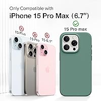 Vista 168 de GONEZ Funda de silicona para iPhone 15 Pro Max, compatible con Magsafe, protector de cámara + protector de pantalla, forro de microfibra suave Negro
