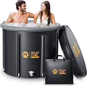 Ice Bath Tub for Athletes, 116 Gal XL Cold Plunge Tub for Recovery and Cold Water Therapy, Portable Multiple Layered Ice Pod Barrel for Outdoor, Inflatable Icebath Tub at Home