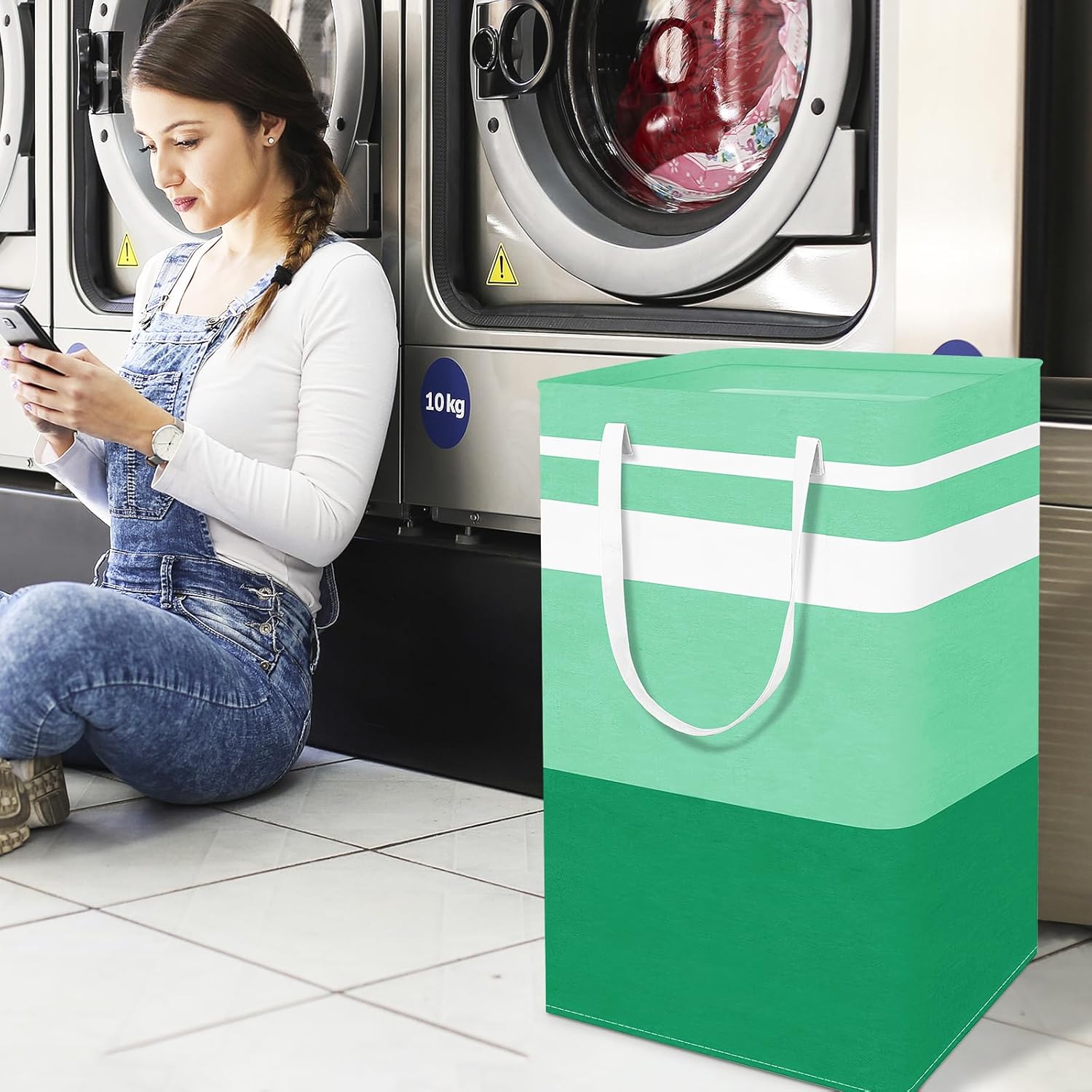 4-Pack Foldable Laundry Basket,Large Laundry Baskets with Handles,Waterproof Laundry Hamper,Collapsible Laundry Hampers for Clothes Organizer 80L (4P Colors)