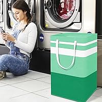 Vista 7 de Paquete de 4 Cestas de Ropa Plegables, Cestas de Ropa Grandes con Asas, Cesta de Ropa Impermeable, Cestas de Ropa Plegables para Organizador de Ropa