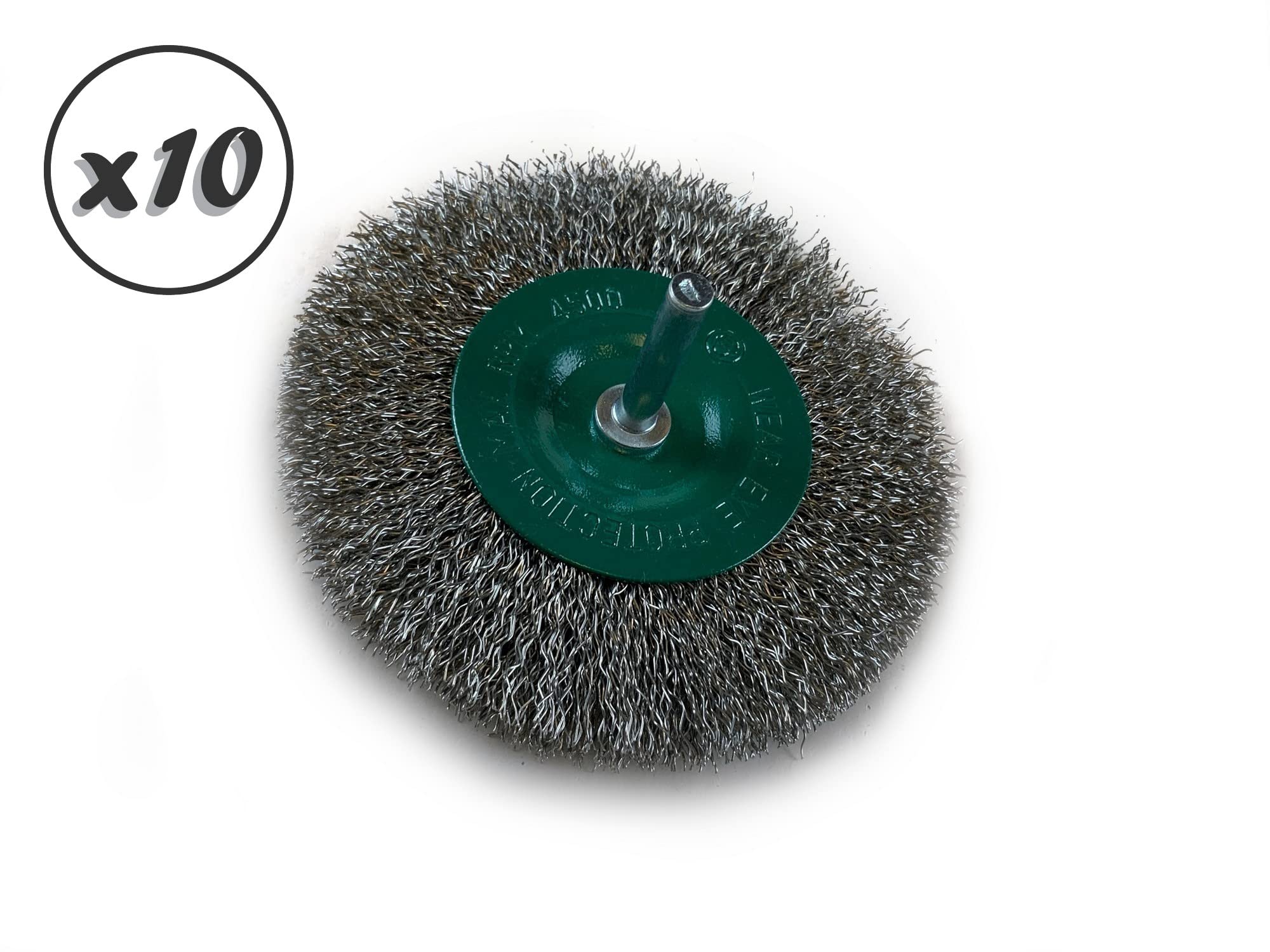Kibros Lot 10 brosses circulaires tige Ø 100 mm inox souple 8 mm