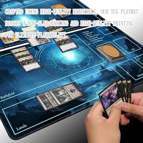 Miniatura 10 de MTG - Tapete de juego tamaño 24 x 14 pulgadas, bolsas de almacenamiento antideslizantes, impresión en la parte trasera, ideal para entusiastas de