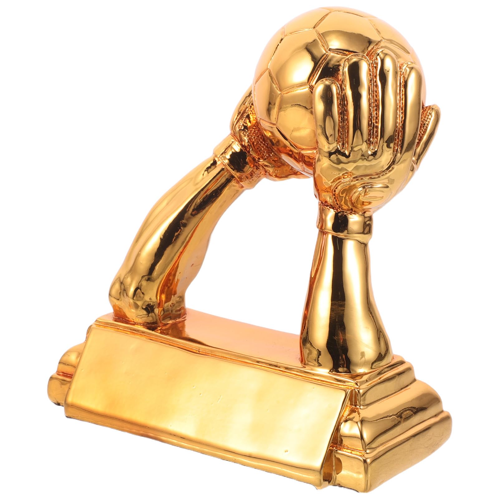 MAGICLULU Dorado Trofeo Diseño Elegante de Resina y Artesanía Delicada de Fútbol para Portero, Adecuado para Eventos de Fútbol y Presentaciones de Premios