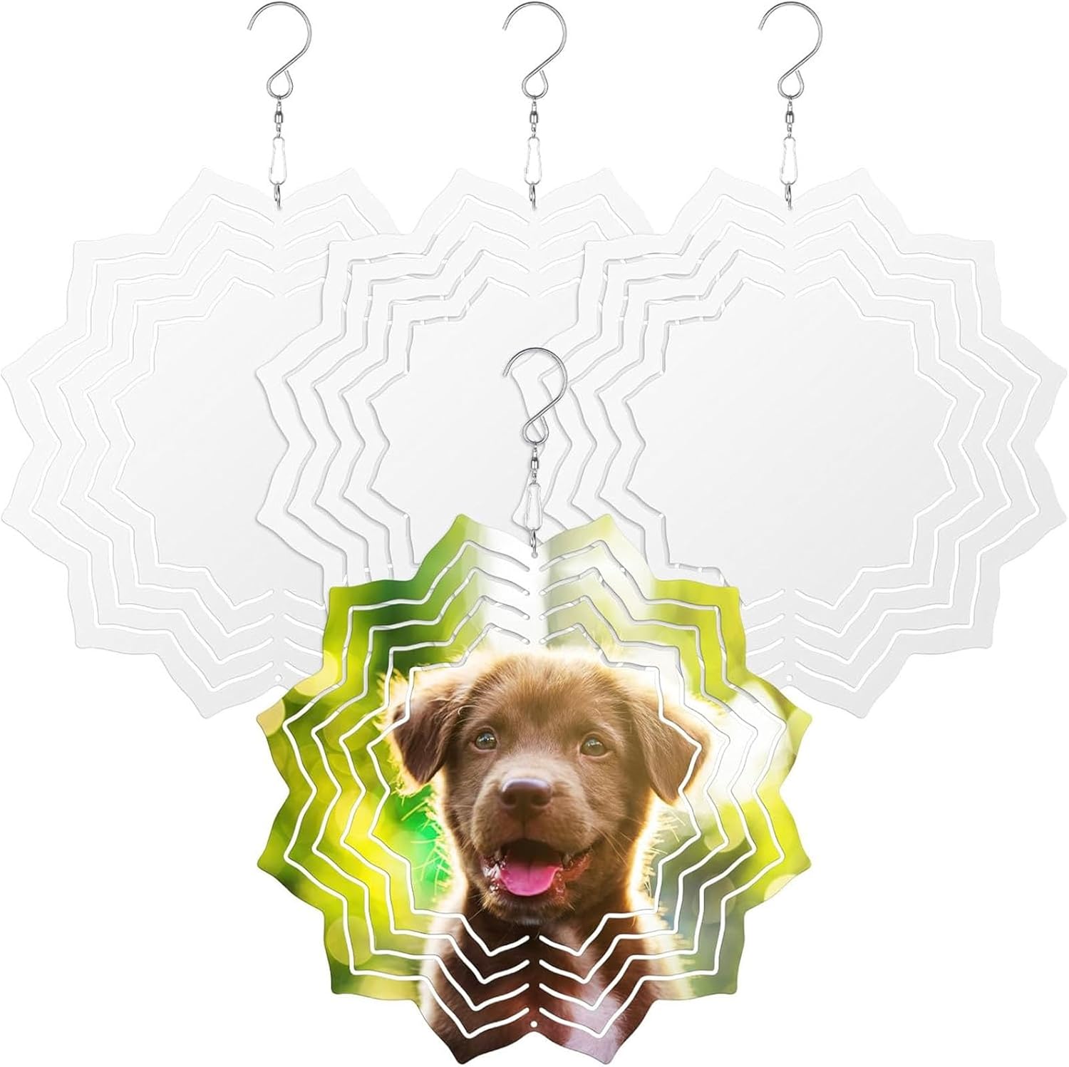 Generic Wind Spinners Outdoor Hanging, Metal Double Sublimation Wind Spinner Blanks, for Yard Garden Indoor Outdoor Windows Porch Decoration (Size : 8 * 8in), EDMFCBFLP-RUY041803B2