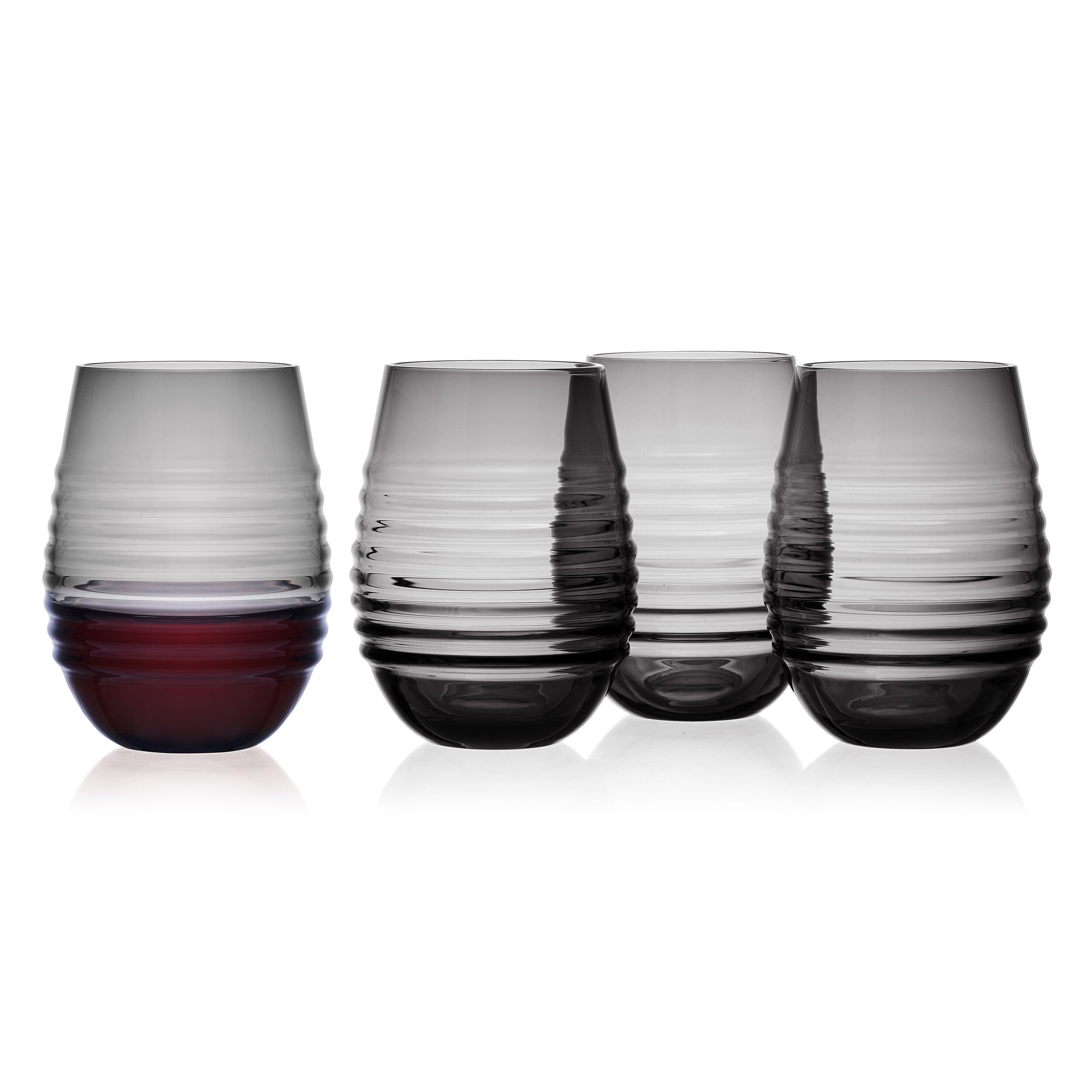 MIKASA Ciara Smoke - Juego de 4 vasos de vino sin tallo, 18 onzas