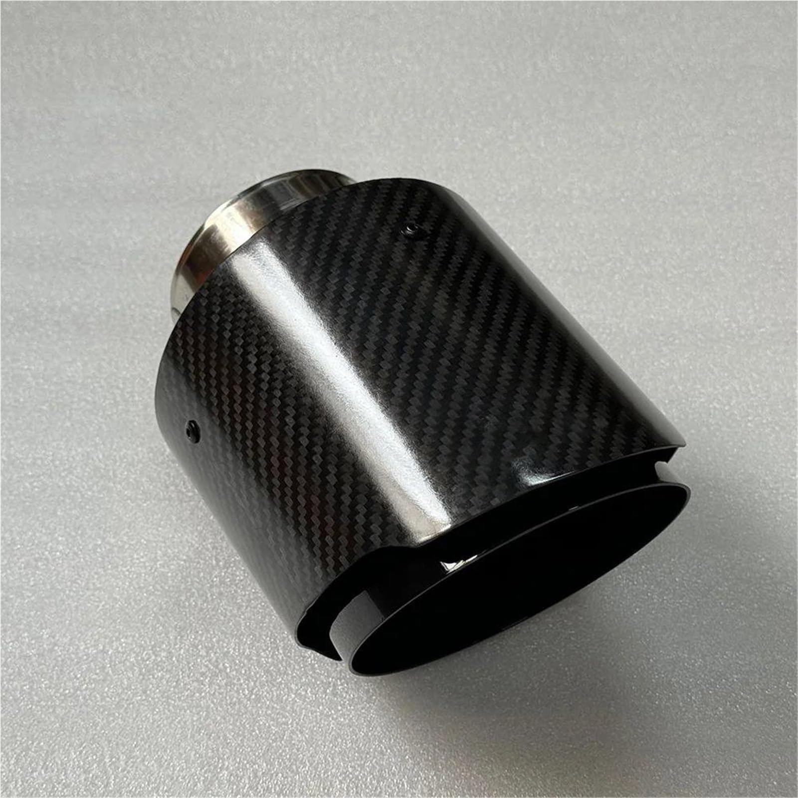 Boquillas de carbono brillante universales de 130mm para tubo de escape de coche negro 80 IN 8
