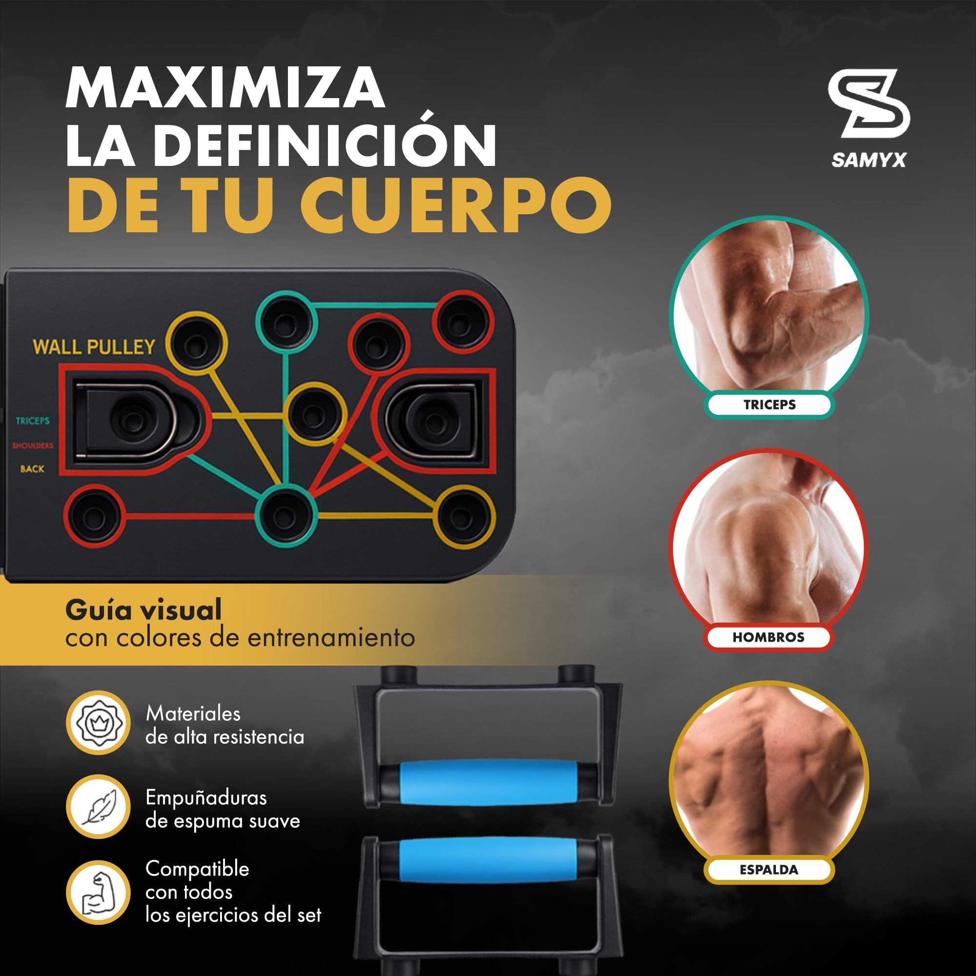 Tabla de Ejercicio en Casa - Tabla de Flexiones Calistenia Gym en Casa - Flexiones Push Up Abdominales Pilates - Ejercicio Multifuncional - Incluye Guia Ejercicios Instrucciones y Rutinas en Español