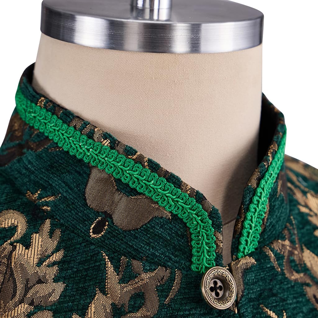 CosplayDiy Mens Tudor Vest Victorian Suit Vest Tudor Jerkin Gothic Steampunk Waistcoat