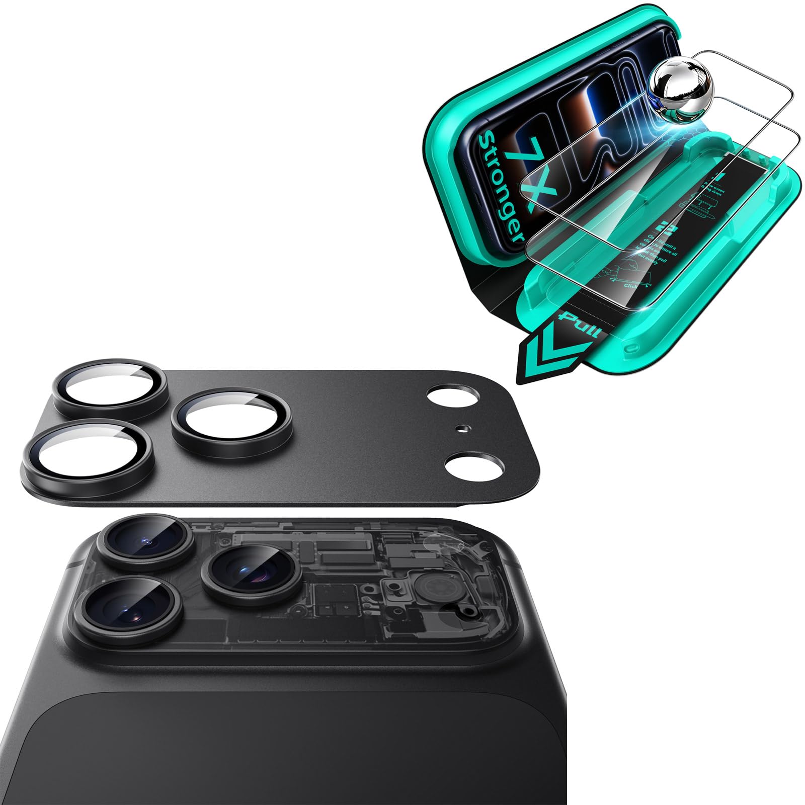 ESR Armorite Lot de 2 Verre Trempé pour iPhone 18 Pro Max/17 Pro Max;Protection Objectif Caméra pour iPhone 18 Pro Max, Lot de 1, Noir