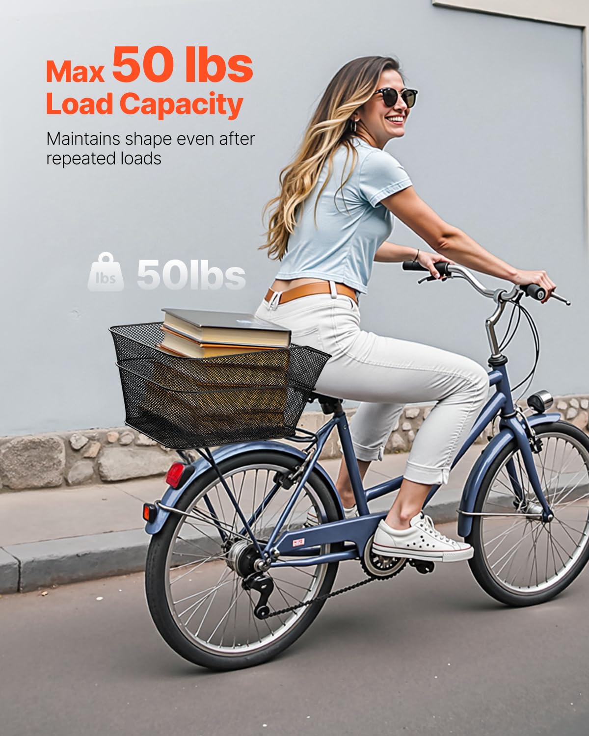 VEVOR Panier Arrière de Vélo Pliable Fil Métallique