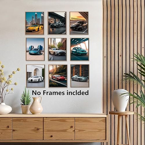 Miniatura 7 de 9 pósteres de auto deportivo para habitación de niños, decoración de habitación de auto de carreras para hombres y chicos, carteles de superautos,
