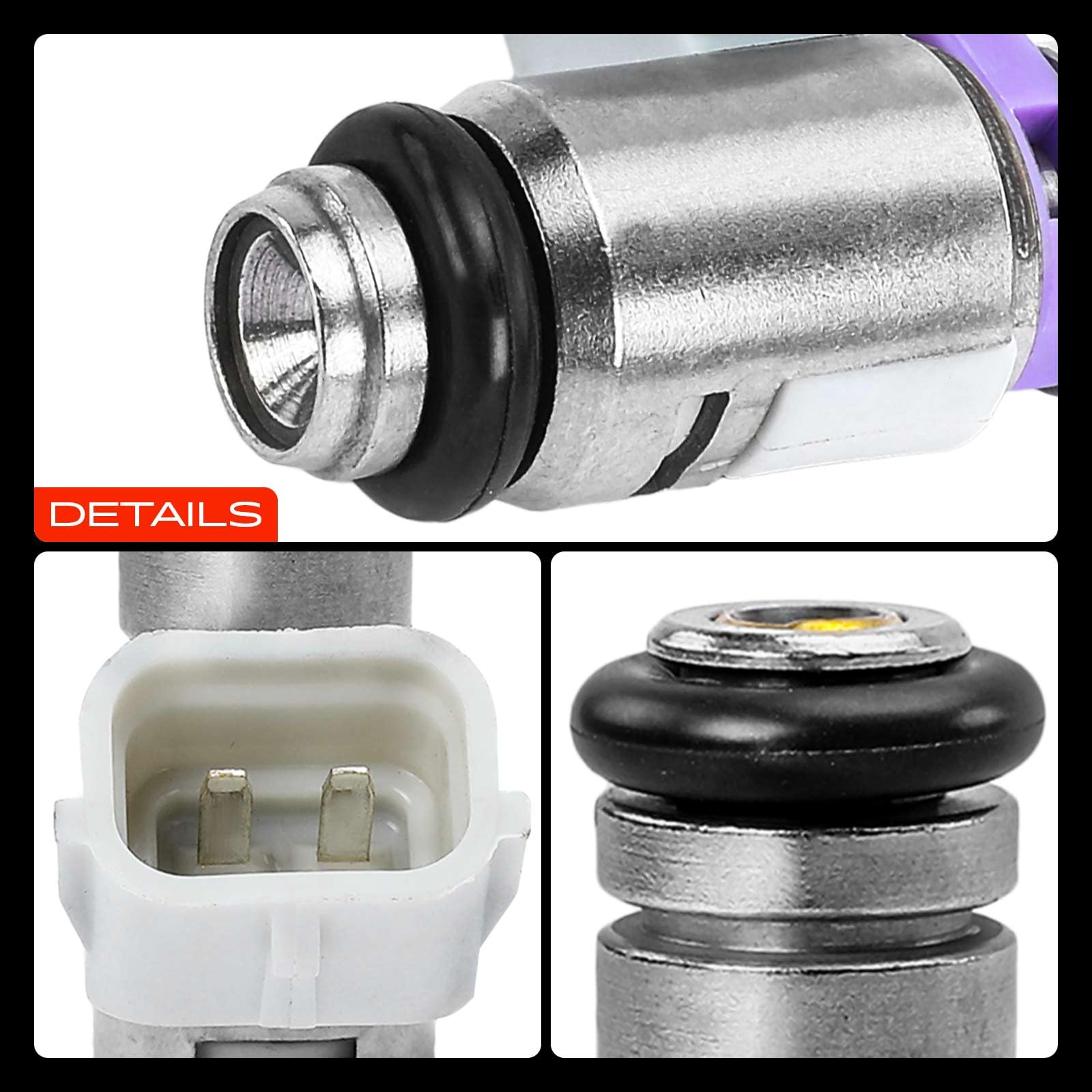 Frankberg 4x Valvole di iniezione Ugello di iniezione Benzina Compatibile con Golf IV 1J1 1.4L Golf VI 5K1 1.4L Polo 9A 9N 1.4L Fabia II Combi 545 1.4L Fabia II 542 1.4L Replace# 24992360