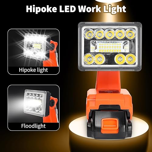 Miniatura 3 de Luz inalámbrica de 1500 lm para batería de iones de litio BLACK+DECKER de 20 V máximo, proyector LED portátil con puerto USB y tipo C, luz de