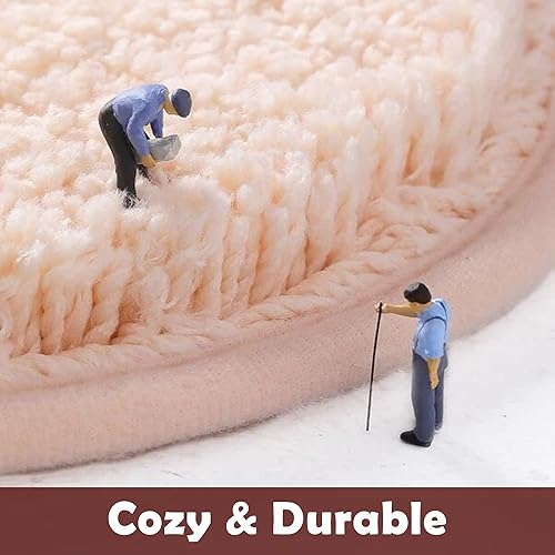 Miniatura 3 de Bonita alfombra de baño rosa, 18 x 27 pulgadas, tapete de baño de microfibra con forma de flor divertida para baño, antideslizante, suave, tapete de