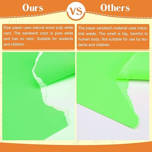 Miniatura 10 de Tablero de póster de neón de 25 hojas de 22 x 28 pulgadas, tablero de póster grande fluorescente de colores surtidos, dibujo de cartulina de papel