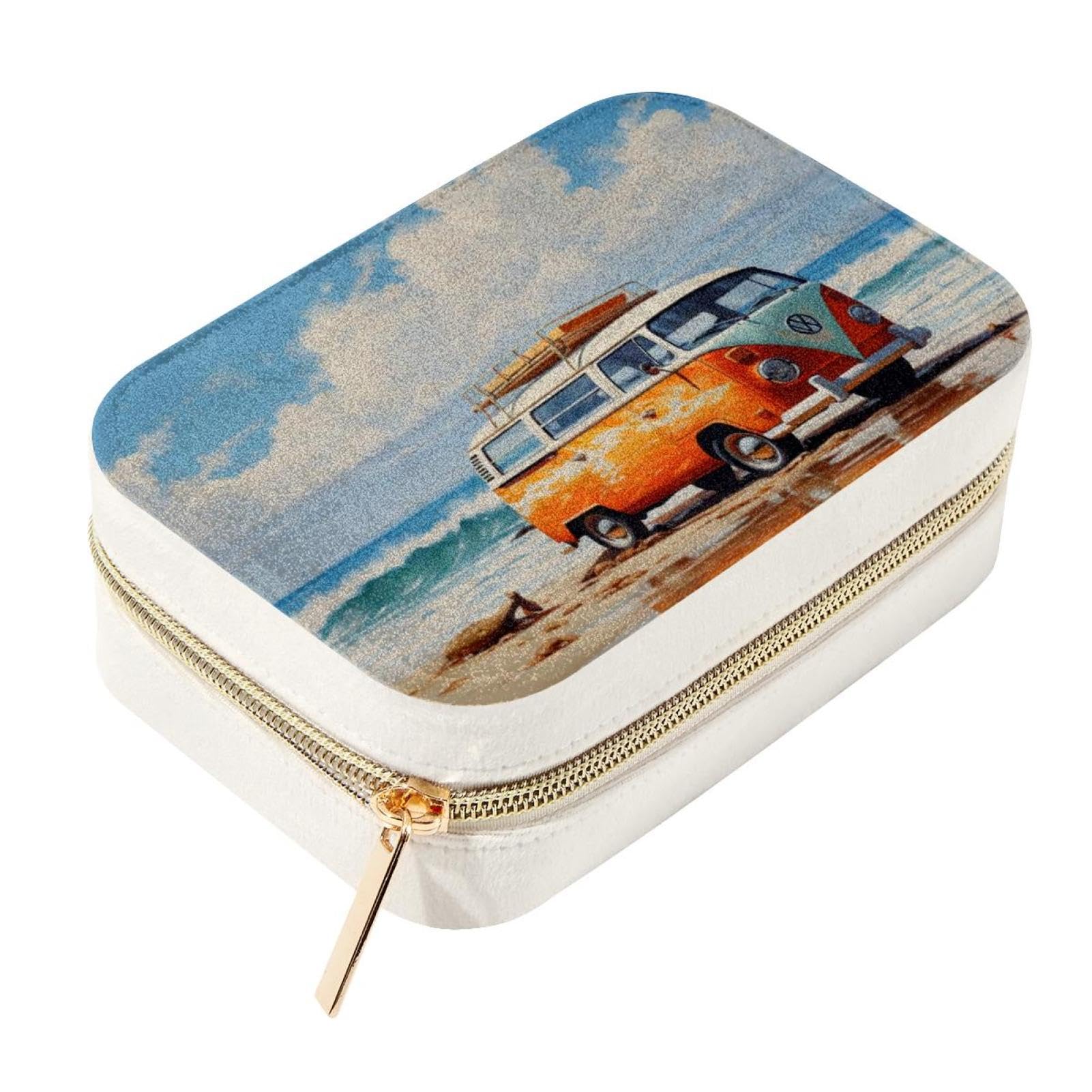 Boîte à bijoux de voyage en velours avec compartiments pour ranger bagues et boucles
