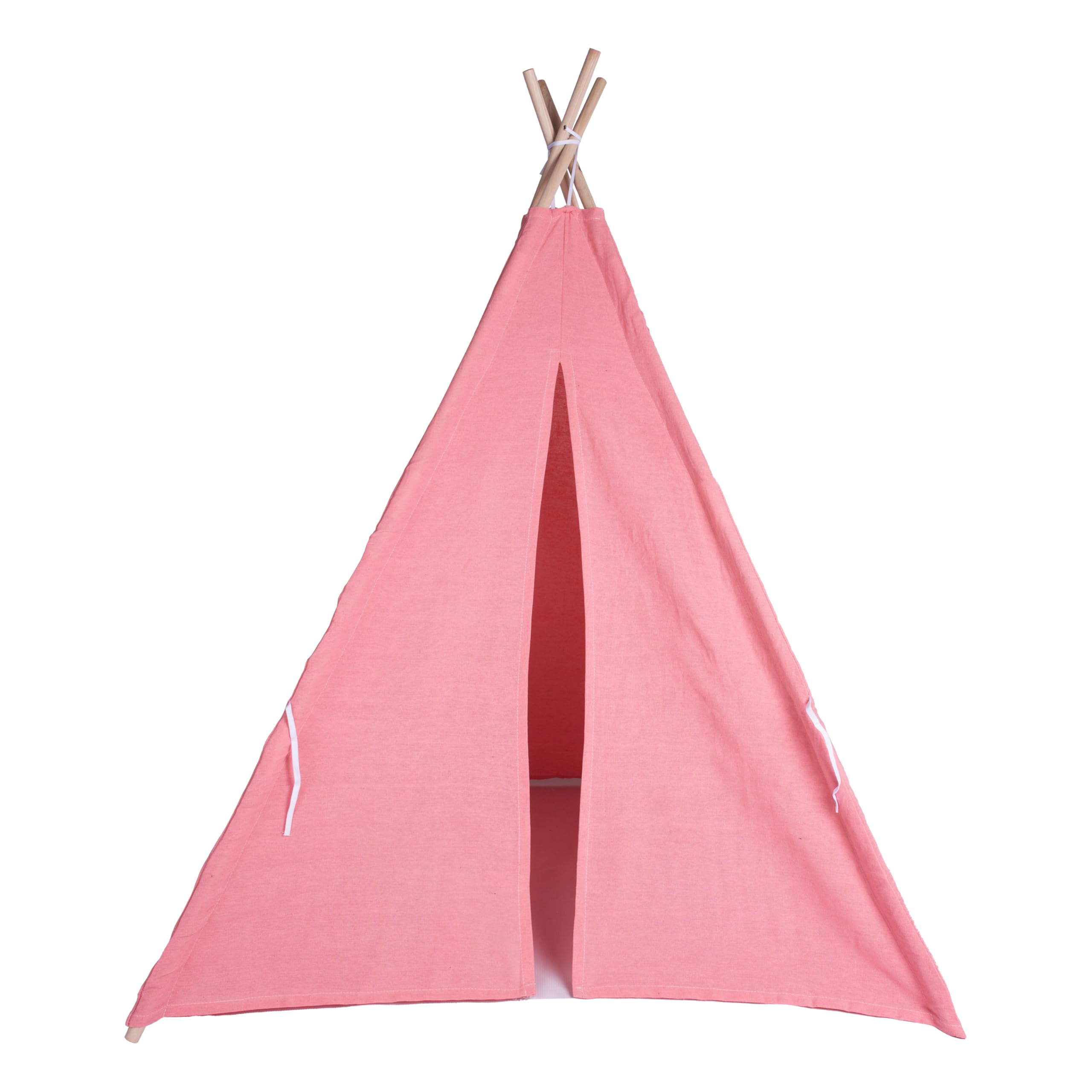 Tienda tipi rosa pálido para niños | Tienda de juego emergente para niñas y niños 140 x 120 cm lona de algodón con estrellas luminosas y accesorios de alfombra