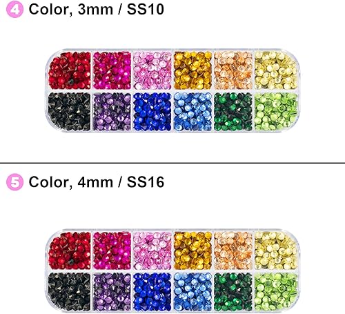 Vista 3 de Hot Fix Kit de herramientas aplicadoras con 8500 diamantes de imitación para Blinging Ropa, tela, ropa, cuero, kit Hotfix Bedazzler con 6 puntas