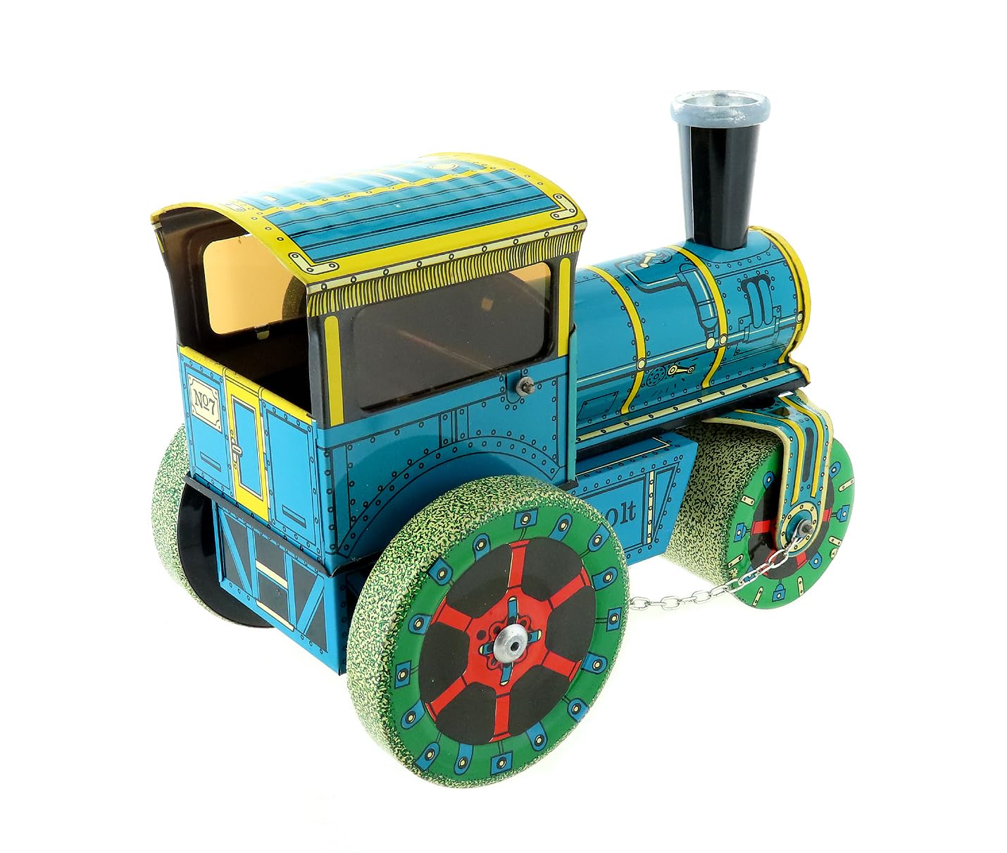 Giocattolo Meccanico di Metallo - Rullo compressore Meccanico di Latta cromolitografata - Oggetto da Collezione Vintage per Soli Adulti