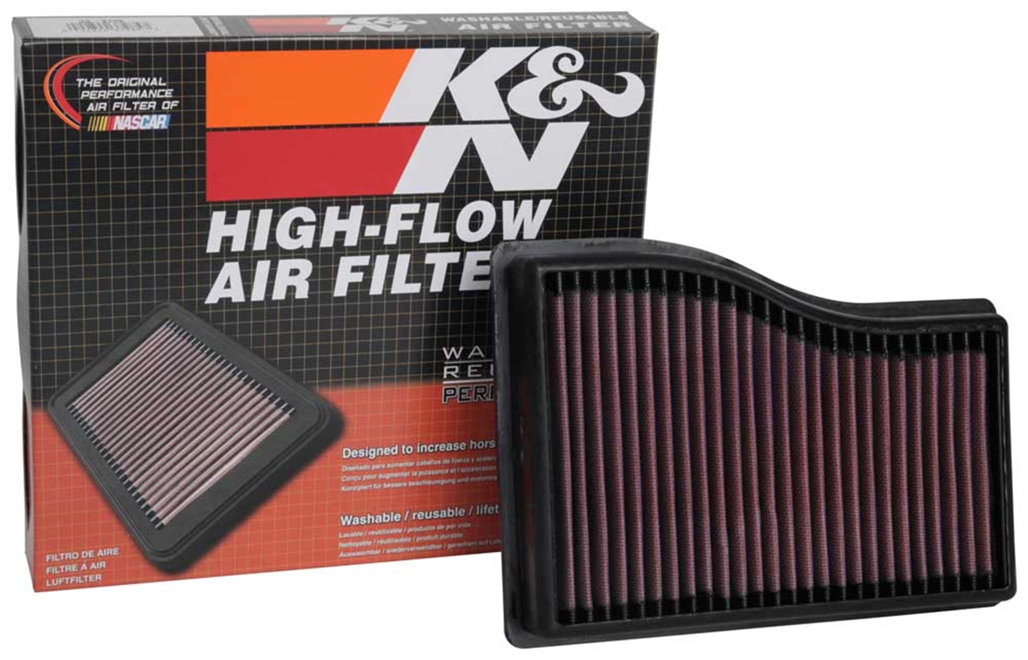K&N Filtro de Aire de Reemplazo compatible con Mercedes Clase A & B 160/180/200 1.3 Turbo 2019- (33-3132)