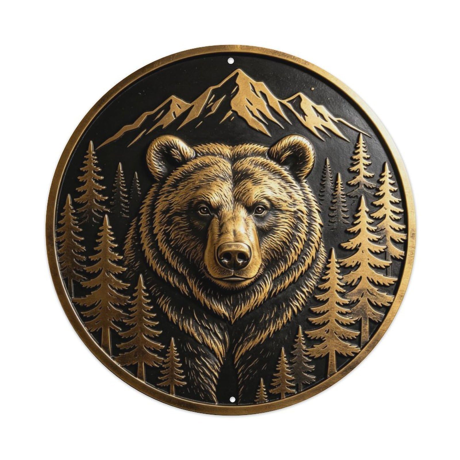 Grizzly Bear Forest Metal Tin Sign Plaque