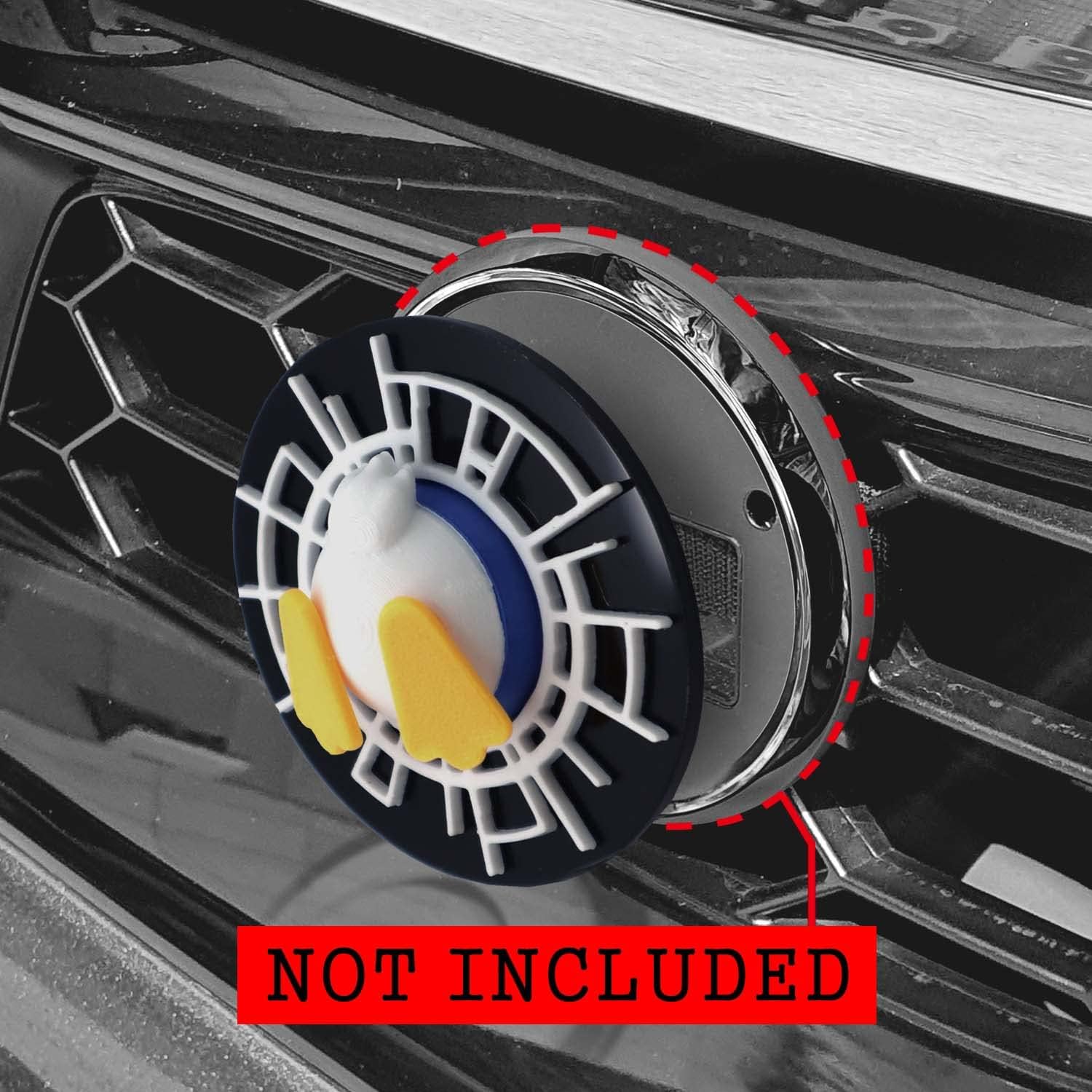 3D OM Duck(Blue), 3-inch Grill Badge, Stylish Detail 3D Printing Plastic (PLA) on Acrylic Plate - Works with The Grill Badge Holder (not Included) image 3