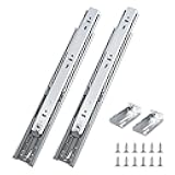 Probrico 1 Pair 22 Inch Rear/Side Mount Drawer Slides with Rear Mounting Brackets, Heavy Duty Ball Bearing Soft Close Drawer Glides, 3 Folds Full Extension Dresser Drawer Runners